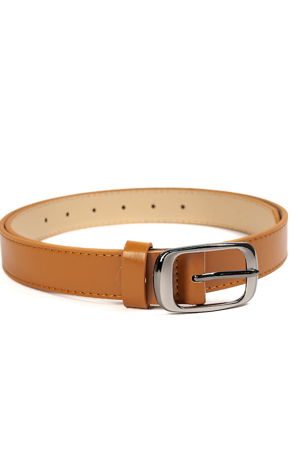 Светло-коричневый классический ремень из эко-кожи