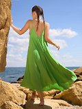 Салатовий бавовняний сарафан крою трапеції Issa Plus: 14774_салатовий фото 5